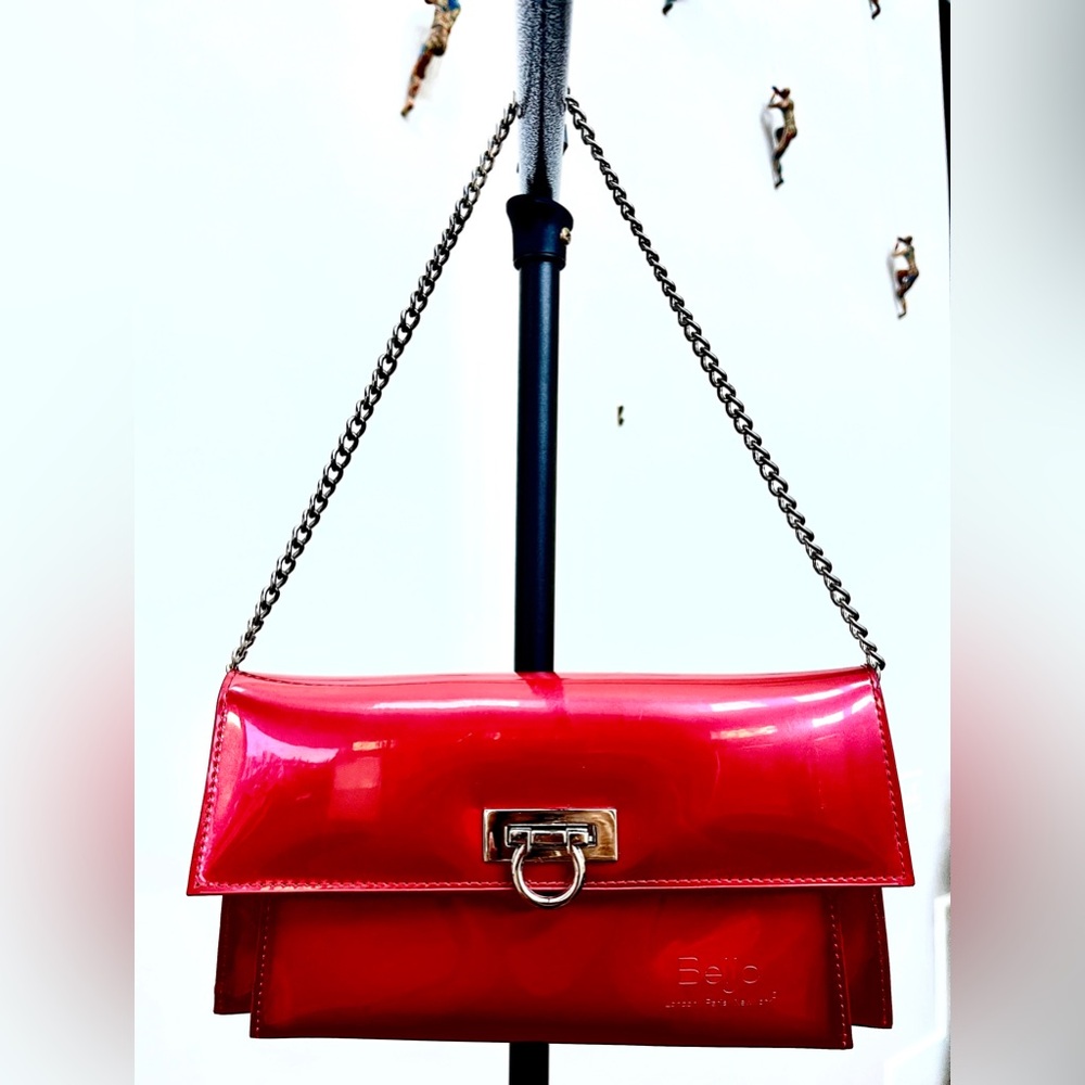 Gorgeous Beijo Red Patent Leather Shoulder Bag